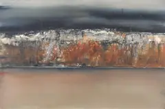Geoffrey Dyer, Cliff Face, mixed media on paper