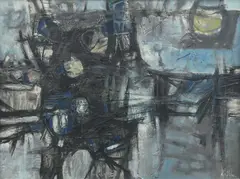 Thomas Gleghorn, Study for Meteora Series 1961, 1961, mixed media on composition board
