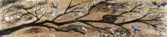 Mark Hanham, Birds in Autumn, synthetic polymer and gold leaf on canvas