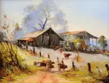 D'Arcy Doyle, The Cattle, oil on board