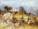 D'Arcy Doyle, The Chooks, oil on canvas on board