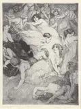 The Song 1918 by Norman Lindsay, 1918, etching, sold Sep 2009