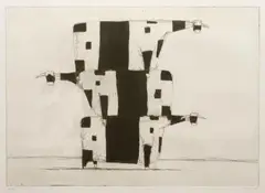 John Kelly, Three Cows Stacked 2005, 2005, etching