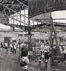 Nicholas Harding, Concourse Figures (Bags) c2008, c2008, ink and charcoal on layered and distressed paper