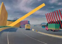 Jeffrey Smart, The Melbourne Gate 2002, 2002, oil on canvas