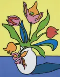 Howard Arkley, Tulips 1989, 1989, synthetic polymer paint on canvas
