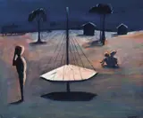 Razzle Dazzle by Moonlight 1953 by Charles Blackman, 1953, oil on composition board, offered Jun 2009