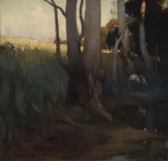 The Heart of the Bush 1900 by George Washington Lambert, 1900, oil on canvas on board, offered Jun 2009