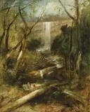 John Skinner Prout, Willoughby Falls, New South Wales c1842, c1842, oil on canvas