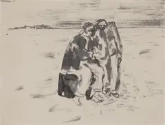 (Two Figures) c1945 by Joy Hester, c1945, ink on paper, sold Jun 2009