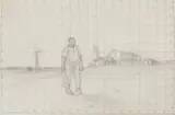 Russell Drysdale, Study for Caretaker and His Daughter, Whipple Creek Bore