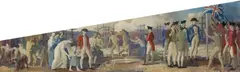 Arthur Murch, Arrival of the First Fleet (Study for the Overseas Terminal Mural), oil on wood panel