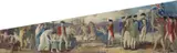 Arthur Murch, Arrival of the First Fleet (Study for the Overseas Terminal Mural), oil on wood panel