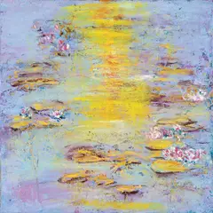 Mark Davis, Blue Lily Pond, oil on canvas