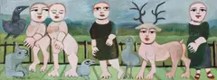 Mirka Mora, The Back Fence 1992, 1992, oil on board