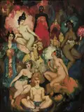 Norman Lindsay, Screen from the Artist's Studio at 12 Bridge Street, Sydney