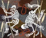 Clifford Possum Tjapaltjarri, Two Jungala at Warukalong 1999