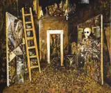 Victor Rubin, Event with Steel Wool, Match Stick and Fake Golden Stars Pouring, Falling 1997-99