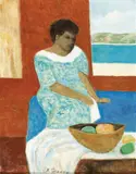 Ray Crooke, Islander with Basket of Fruit