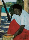 Ray Crooke, Villager with bowl of fruit, Thursday Island