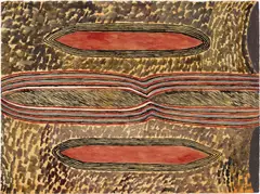 Janangoo Butcher Cherel, Garnbag and Garroona 2001, 2001, synthetic polymer paint on paper