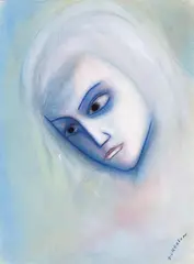 Pastel Blue by Robert Dickerson, pastel on paper, sold Jun 2009