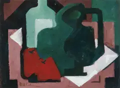 Still Life by Bill Coleman, synthetic polymer paint and casin on card, offered Jun 2009
