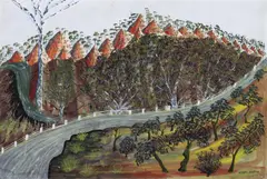 Henri Bastin, Road, gouache on paper