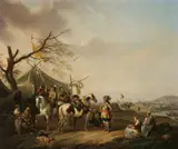 Riders and Travellers by an Encampment 19th Century by Philips Wouwerman, 19th Century, offered Jun 2009