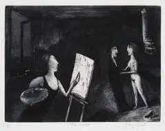 The Studio by Garry Shead, etching and aquatint, sold Jun 2009