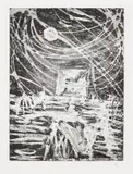 Sidney Nolan, Ned Kelly and Landscape c1960, c1960, etching and aquatint