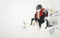 Monkey Drink 2006 by Anthony Lister, 2006, mixed media on canvas, sold Mar 2009