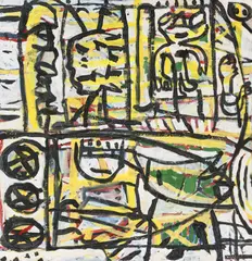 Untitled (Breakfast Time) 1985 by David Larwill, 1985, oil on canvas, sold Mar 2009