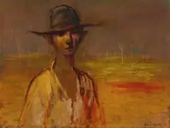 Russell Drysdale, The Young Ringer 1957, 1957, oil on canvas