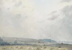 A Windy Day, Dorset c1921 by Tom Roberts, c1921, oil on canvas on board, sold Mar 2009