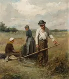 Johann Mari Ten Kate, Harvest Scene, oil on canvas