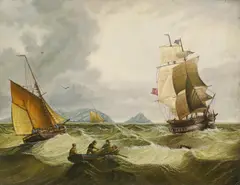 C.K. Willens, Seascape, oil on card