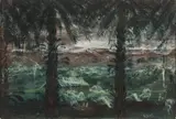 William Dobell, Under the Palm Trees Mt. Hagen, New Guinea