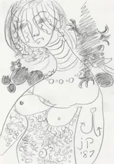 Female Figure 1987 by John Perceval, 1987, pencil on paper, sold Mar 2009