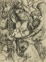 John Perceval, Nativity c1947, c1947, pencil on paper