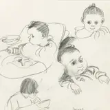 John Perceval, Babies at Breakfast c1946