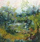 Celia Perceval, Late Afternoon Light on the Pond 1973, 1973, oil on canvas