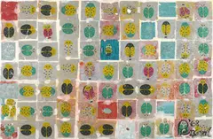 Bertie Beetles 1968 by John Perceval, 1968, found objects (confectionary wrappers) on board, offered Mar 2009