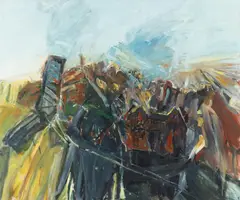 The Road Home, Winter Evening (Near Eye Hospital) 1986 by Kevin Connor, 1986, oil on canvas, sold Mar 2009