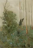 Percy Leason, Bush near Eltham, Victoria 1914, 1914, oil on artist's card