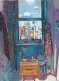 Leon Morrocco, Studio Window with Clouds 1988