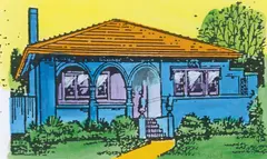 Untitled (House Study) 1997 by Howard Arkley, 1997, watercolour on screenprint on paper, sold Mar 2009
