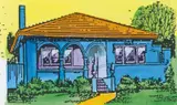Howard Arkley, Untitled (House Study) 1997, 1997, watercolour on screenprint on paper