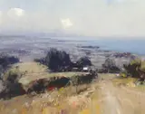 Ken Knight, Coastal View, oil on composition board