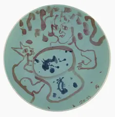 Untitled 1999 by John Olsen, 1999, glazed earthenware, sold Mar 2009